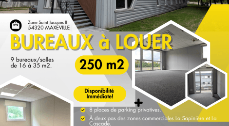 A louer plateau de bureaux de 250 m2 sur la zone Saint-Jacques II à Maxéville : Photo