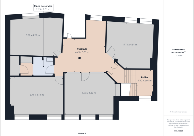 Bureaux 310m²: plan 2eme étage